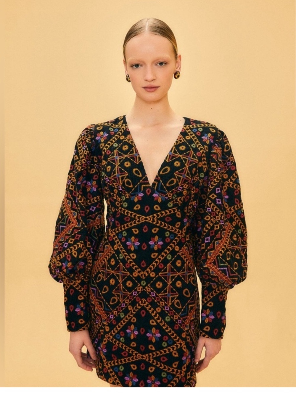 Farm Rio: Embroidered Corduroy
Puff Sleeve Mini Dress - Picture 3 of 15